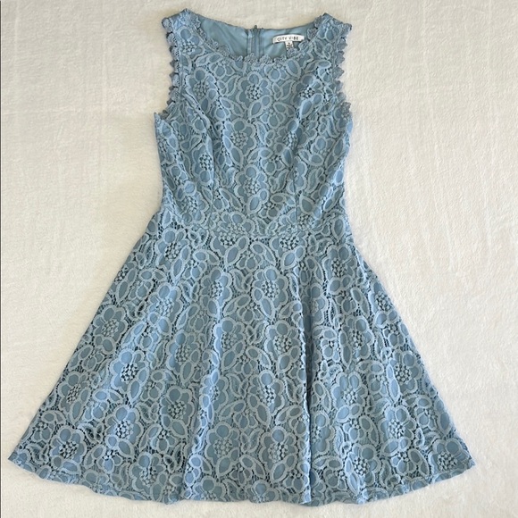 City Vibe Dresses & Skirts - City Vibe Sky Blue Lace Sleeveless Dress